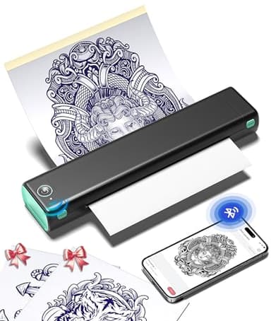 Phomemo M08F Impresora Tattoo Termocopiadora Impresora Tatuajes Termica Tattoo con 10pcs Termocopiadora Tatuaje Papel de Tatuaje
