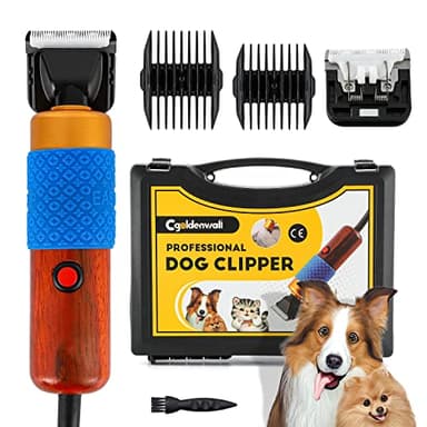 CGOLDENWALL Cortapelo para Mascotas 200W - Bajo Ruido y Vibración - Clippers para Animal Profesional con Cable de 3m Ideal para Conejo/Perro/Gato/Oveja y Otros Animales