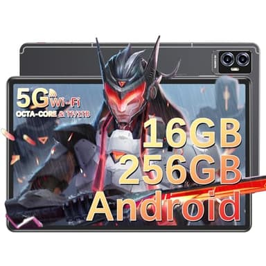 UJJ Tablet 11 Pulgadas Android, Octa-Core 2.0 GHz, 16GB RAM + 256GB ROM (TF 1TB), Certificado GMS, 5G WiFi, Bluetooth 5.0, 8600mAh, 1200 * 1200 FHD IPS, 5MP + 13MP, Gris Funda Tablet