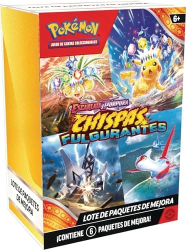 JCC Pokémon: Lote de Paquetes de Mejora de Escarlata y Púrpura-Chispas Fulgurantes (6 Paquetes de Mejora)