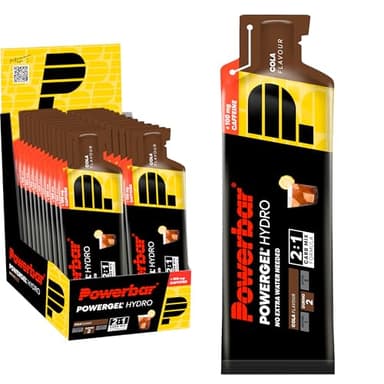 Powerbar PowerGel Hydro Cola 24x67ml - Gel Energético de Alto Carbono + Sodio + 100mg Cafeína
