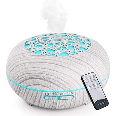 WD&CD Humidificador Aromaterapia Ultrasónico [550ML]， 7-Color LED, 3 Ajuste de Tiempo，Súper Mudo Difusor de Aceites Esenciales de luz para Bebes, Hogar, Oficina,Dormitorio— Blanco