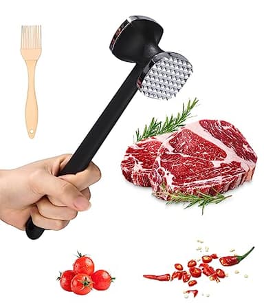 Jissta Meat Knocker, Martillo Picador de Doble Cara Antiadherente, Martillo ablandador con Mango Antideslizante