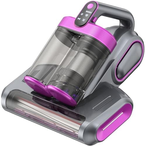 Linkifly Aspiradora Antiacaros para Colchones SIN Cable, MT1 18kpa Aspirador de Ácaros Inalámbrico con Luz UV y Vibración,Aspirador de Mano Ligero,Antiácaros y Antibacterias,Especial Alergias