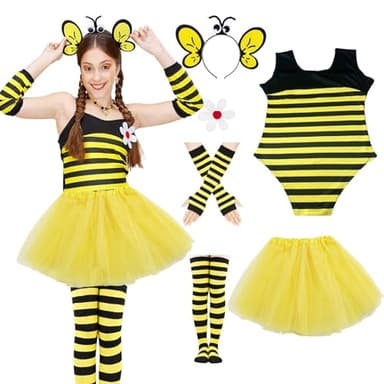 Disfraces Mujer Originales Carnaval Disfraz Abeja Mujer Adulto,Disfraz Gracioso Mujer Carnaval,Diadema Abeja Traje Calcetines Hasta La Rodilla Mangas Falda Tutú Para Mujer,Cosplay Carnaval Party