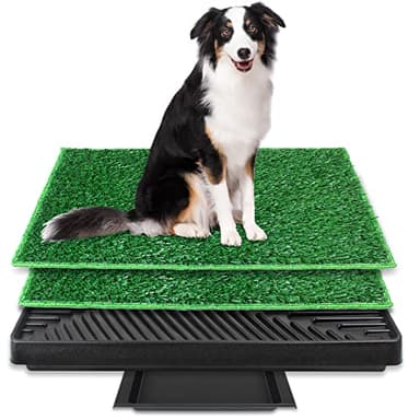 BRIAN & DANY 76 x 51 cm Inodoro para Perros de Césped Artificial con Bandeja de Desechos Removible, Orinal de Piso