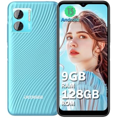 DOOGEE N50S 2024 Teléfono Móvil Libres 9GB RAM+128GB ROM(TF 1TB), 6,52 Pulgadas HD+ Smartphone Libre Android 13, 20MP AI Cámara, 4200mAh Batería, Moviles 4G Dual SIM, Octa-Core/OTG/GPS/Tipo-C/Face ID