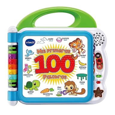VTech - Mis primeras 100 Palabras Bilingüe, Libro Educativo Interactivo ESPAÑOL-INGLÉS, Juguete para niños +1.5 años, Versión ESP