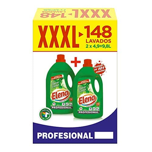 Elena Detergente para lavadora, frescor colonia, adecuado para ropa blanca y de color, formato profesional gel - 148 dosis