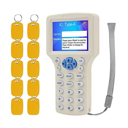 KDL RFID Lector de tarjetas inteligentes Escritor NFC 13.56MHz Copiadora 125KHz Duplicador Software de decodificación de múltiples frecuencias Soporte USB con Llaves de doble frecuencia grabables