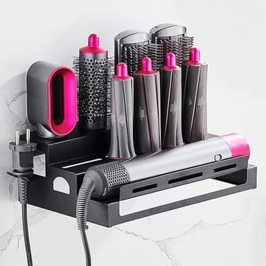 FAOKZE Soporte de Pared para Accesorios Dyson Airwrap Styler, Soporte de Almacenamiento para Dyson Airwrap, Organizador de Pared para Dyson Airwrap Styler con Adhesivo y Tornillos sin Grapas