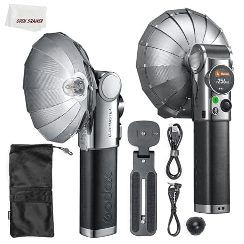GODOX Lux Master Retro Flash, Touch Screen TTL HSS Flash, 2.4G Wireless Compatible Godox X3 X2 XPROII Trigger, CCT 6000K±300K, S1/S2 Optical Control for Canon, Nikon, Sony, Olympus, Hasselblad Camera