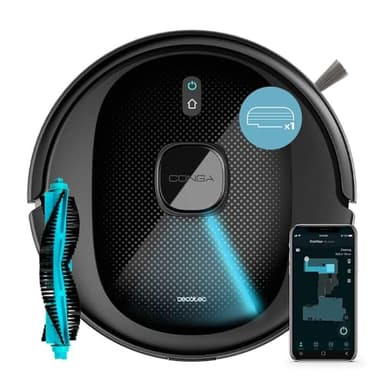 Cecotec Robot Aspirador con Navegación Láser y App Conga 8290 Immortal Ultra Power Genesis. 4 en 1, 7000Pa, Autonomía 280mins, Mopa de Fregado, Cepillo Lateral, 3 Niveles de Potencia y de Fregado