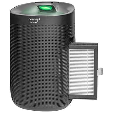 Concept Perfect Air OV1210 - Deshumidificador y purificador de aire 2 en 1 (750 ml/día, para habitaciones de hasta 25 m2, filtro de 3 niveles, filtro de carbón Hepa 13, purificador de aire de 1 litro)