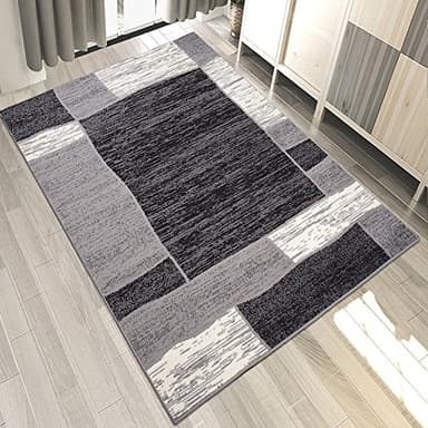 Mazovia Alfombra Moderna - Diseño Geométrico de Salón Grande de Pelo Corto - Alfombras de Habitación de Matrimonio, Dormitorio y Comedor - Gris 140x200 cm
