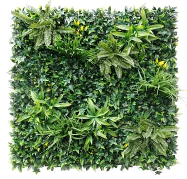 BONERVA | Jardín Vertical Artificial Silvestre | Pieza 100x100cm (1m²)| Planta Artificial Decorativa para hogar, Oficina, Hotel, Restaurante, etc | MAL1216