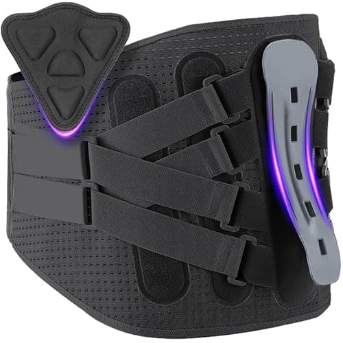 mezzuno Faja Lumbar Hombre Mujer con Soporte Biónico, Almohadilla de Apoyo 3d, Férulas Ergonómicas, 8 Puntos de Compresión, Malla Elástica Transpirable, Dolor Espalda, Ciática, Trabajo, Postura (M)