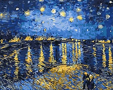 Pintura Por Número, Kit De Pintura Al Óleo Diy, Réplica De Van Gogh, Cielo Estrellado Para, Adultos, Estudiantes, Lienzo Para Principiantes, Pintura Por Números, Pintura Al Óleo Acrílic 40x50cm