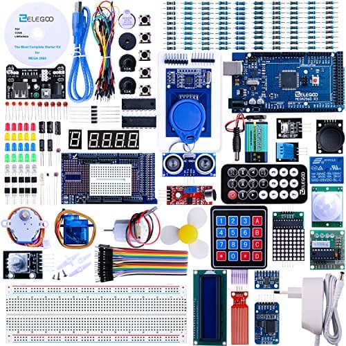 ELEGOO Conjunto Mas Completo y Avanzado de Iniciación Compatible con Arduino IDE Mega 2560 con Guías Tutorial en Español y Conjunto con Placa Controladora Mega 2560 R3, Servomotor.
