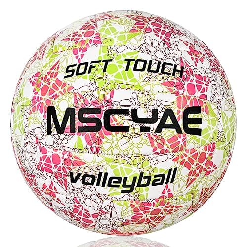 MSCYAE Pelotas de Voleibol Oficiales Talla 5, Pelotas de Voleibol de Playa para Interior y Exterior Pelotas de Voleibol de Playa de Tacto Suave para Playa, Jardín y Piscina. (Multicolor)