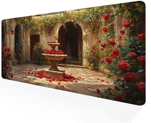 Alfombrilla Ratón arquitectura Grande 1200x600x3mm Alfombrilla Escritorio con Bordes Cosidos, XXL flor Mousepad Mejora precisión y Velocidad, Impermeable para Ratón con Cable o Inalámbrico G1-248