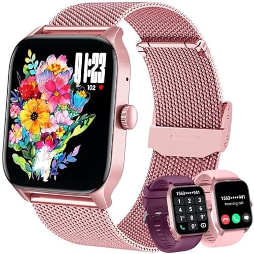 Reloj Inteligente Mujer Smartwatch con Llamadas: 1.83" Podometro Pulsera de Actividad Pulsometro Presion Arterial Sueño 100+ Modos Deportivos Smart Watch Women IP67 Impermeable para Android iPhone