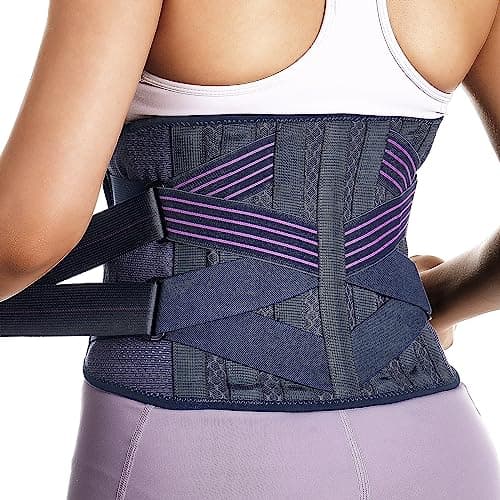 Fitomo Faja Lumbar Mujer Adjustable, Aliva Dolor Espalda como Ciática, Disco Herniado, Escoliosis, Faja Ortopedica con 7 Varillas para Descompresión Trabjo Deporte, Corrector de Postura