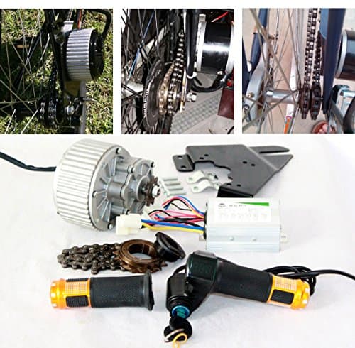 L-faster 450W Bicicleta electrica Motor Barato económico Kit fácil de Bricolaje e - Bike Ebike Conversion Kit Electric Bike Side Mounted diseño de Motor (24V450W)