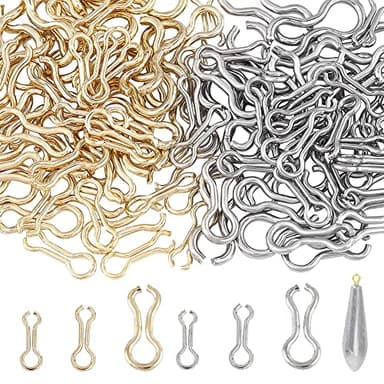 SUPERFINDINGS 240pcs Carpa Pesca Alambre Ojos Sinker 3Tamaños Ojo Latón del Plomo del Alambre para los moldes del Hacer-él Acero Inoxidable para Herramienta Pesca 16/17.5/21.5mm