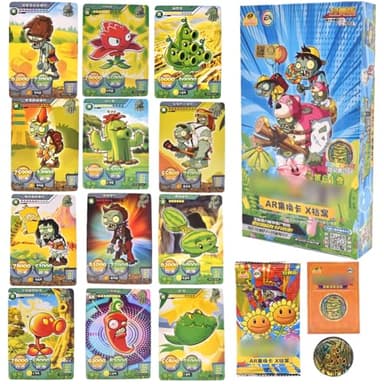 Plant Zombies Cartas Anime, 240 PCS Plant Zombies Cartas Coleccionables Anime Tarjetas Cards Booster Box Trading Card Pack Cartas Juego Cartas Card Game Sets Regalo Juegos para Interior y Exterior