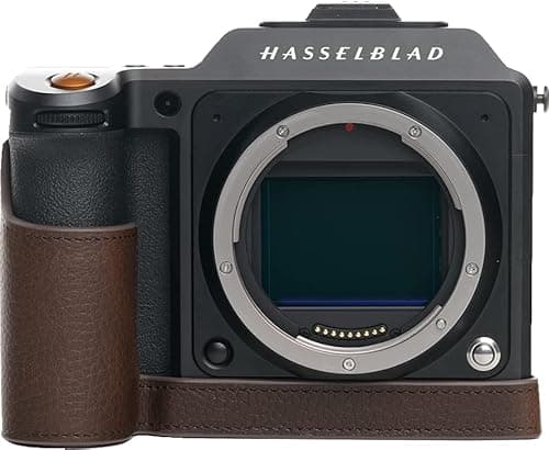 BolinUS - Funda para cámara X2D 100C, hecha a mano de piel auténtica para cámara Hasselblad X2D 100C, versión de apertura inferior + correa de mano (café)