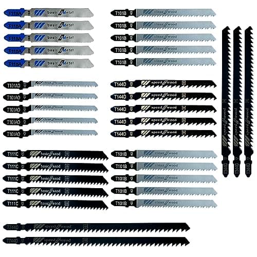 Nutabevr 35 Profesional vástago en T hojas de sierra de calar Basic, para Láminas de acero, accesorios Sierra de calar, para madera y metal, T118A/T144D/ T101BR/T101AO/T111C/T744D/T344D