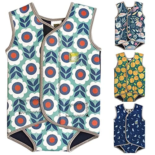 Swim Cosy Chaleco de neopreno para bebés y niños pequeños con UPF50, diseño envolvente de neopreno para niños y niñas de 0 a 3 años, unicornios, dinosaurios, patos (cadena de margaritas, talla M de 6