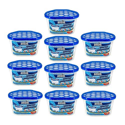 ANSIO Deshumidificador 500ml Paquete de 10 Elimina la condensación, Deshumidificador, Absorbedor de Humedad para Moho húmedo en el hogar, Cocina, Armario, Dormitorio
