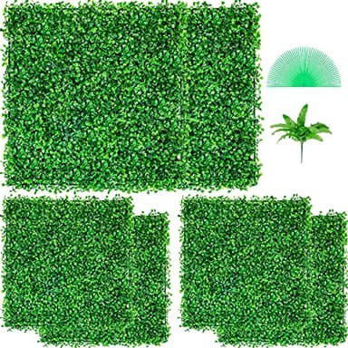 VEVOR Plantas Hiedra Artificial 50,8 x 50,8 cm Plantas Artificiales Decorativas 6 Piezas Estera de Seto Artificial de Boj con Espesor de 4 cm Jardín Vertical 100% PE Plantas Artificiales Colgantes