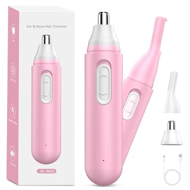 cortapelos nariz y oreja recortador pelos nariz - cortapelos nariz y oreja pelos nariz cortapelos Cuchillas Doble Filo Sin Dolor Quita Pelos para Cara Nariz cejas PX7 Impermeable USB recargable Rosa