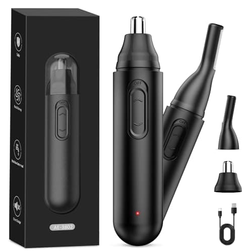 cortapelos nariz y oreja recortador pelos nariz - cortapelos nariz y oreja pelos nariz cortapelos Cuchillas Doble Filo Sin Dolor Quita Pelos para Cara Nariz cejas PX7 Impermeable USB recargable Negro