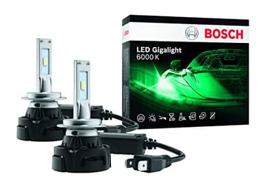 Bosch H7 LED Gigalight – Bombillas LED de Sustitución para Faros – 12 V 30 W, 6000 K, Luz Blanca Fría, Instalación Plug-and-Play, Hasta 2000 Horas de Vida Útil, 2 Unidades
