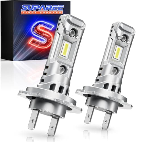 SUPAREE Bombilla H7 LED Lámpara H7 LED Canbus Luces h7 led 6500K para Coche,1:1 Tamaño de Halógena, 80W 24000LM/Set,600% Brillante,IP68 Impermeable, Plug y Play, 2 Pcs
